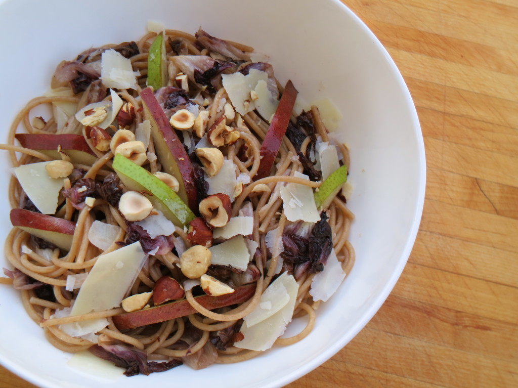 Whole Wheat Spaghetti with Pears, Radicchio, and Brown Butter