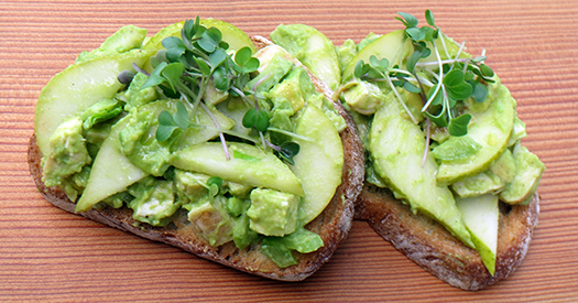 Grilled Chicken, Pear, and Avocado Toasts SM