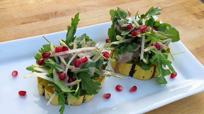 Delicata Squash, Pear, Arugula, and Pomegranate Salad SM