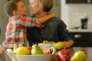 Pears with mother and son