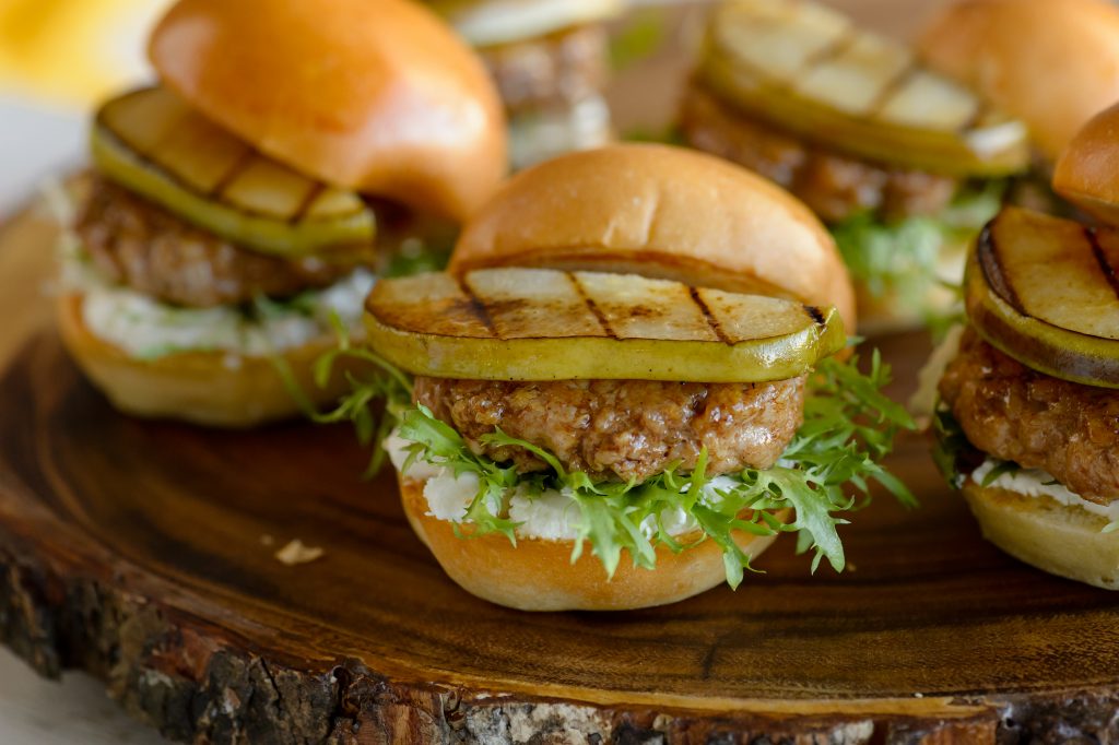 turkey burger grilled pear sliders