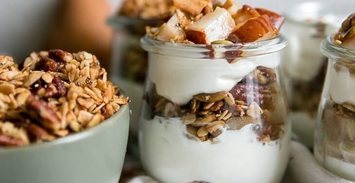 Grilled Pear and Yogurt Parfaits with Pecan Cardamom Spiced Granola ...