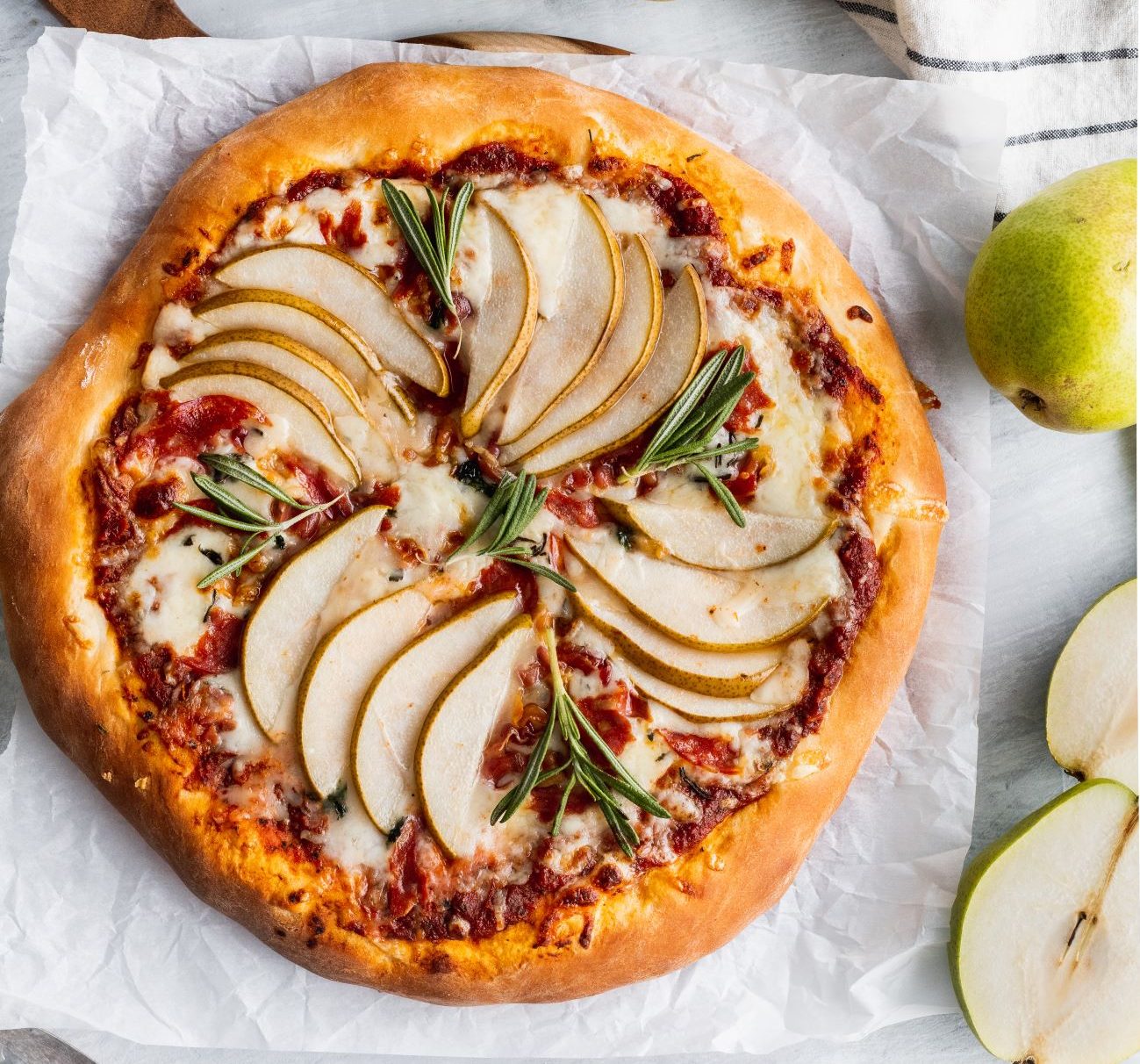 Homemade Pear Pancetta Pizza USA Pears